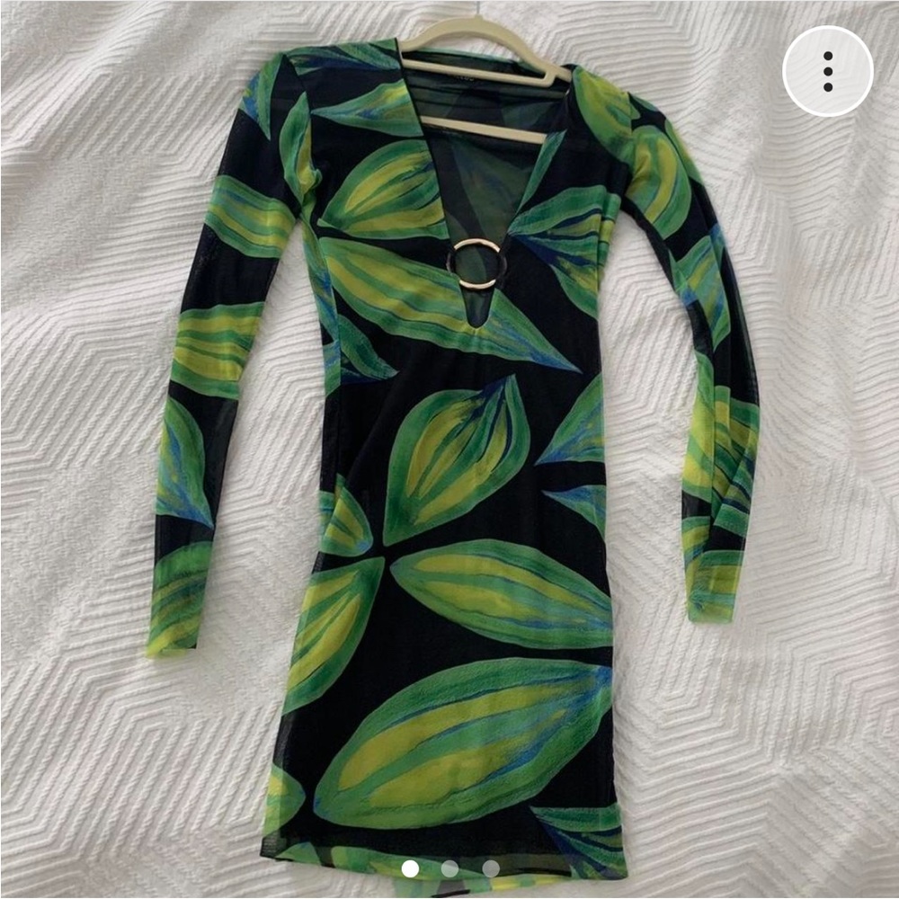 Louisa Ballou x SSENSE green mesh ring dress